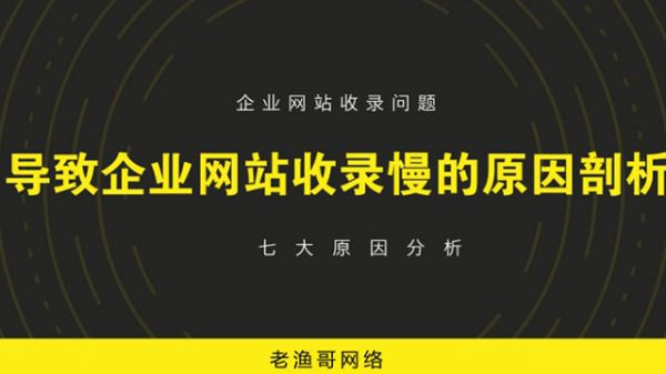 企业网站收录慢的原因-老渔哥-网站运营那点事儿